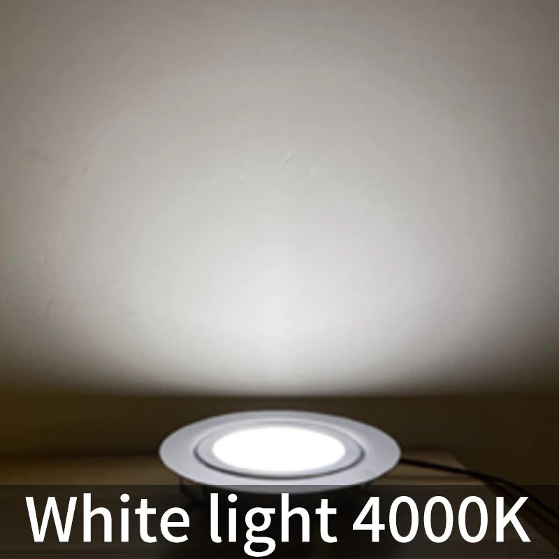 LED 12V downlight IP65 waterproof Camping car bathroom ceiling ultra-thin 24V cabinet light embedded 3W Showcase mini spotlight - GlowMart