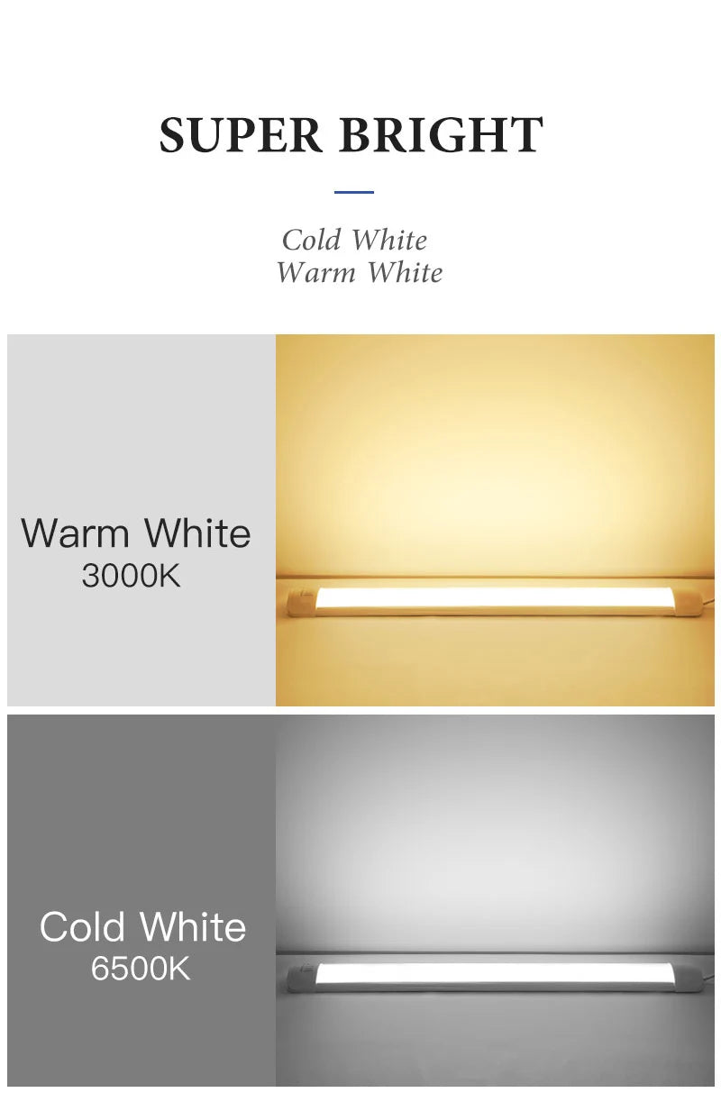 LED Tube Lights Cabinet Light 110V 220V LED Lamps Ceiling Bar Lights Wall Lamp LED Tubo Light Kitchen Workshop Lamp Night Light - GlowMart