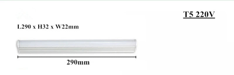 T5 Led Tube Light 0.3m 1ft 2835 SMD Strip Bar 220V 230V 240V Nature White 4000K Red Ice Blue Green Pink Yellow Cool White 6500K - GlowMart