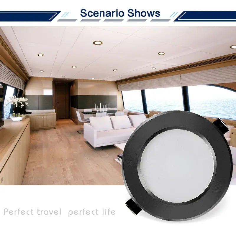 LED Downlight 220V Black Waterproof Ceiling Lamp 3w 5w 7w 9w12w15w 18W Aluminum Recessed Downlights Round Led Panel Light Indoor - GlowMart