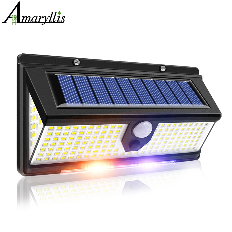 solar led light outdoor garden decoration 190led Lights With 4 working mode IP65 waterproof Solar Motion Sensor Wall Lamps - GlowMart