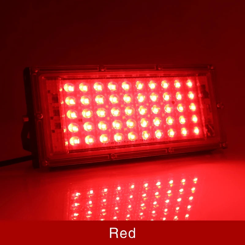 Led Flood Light 50W 220V Outdoor Floodlight IP65 Waterproof LED Street Lamp Cold/Warm white Red Green Blue RGB Spotlight - GlowMart