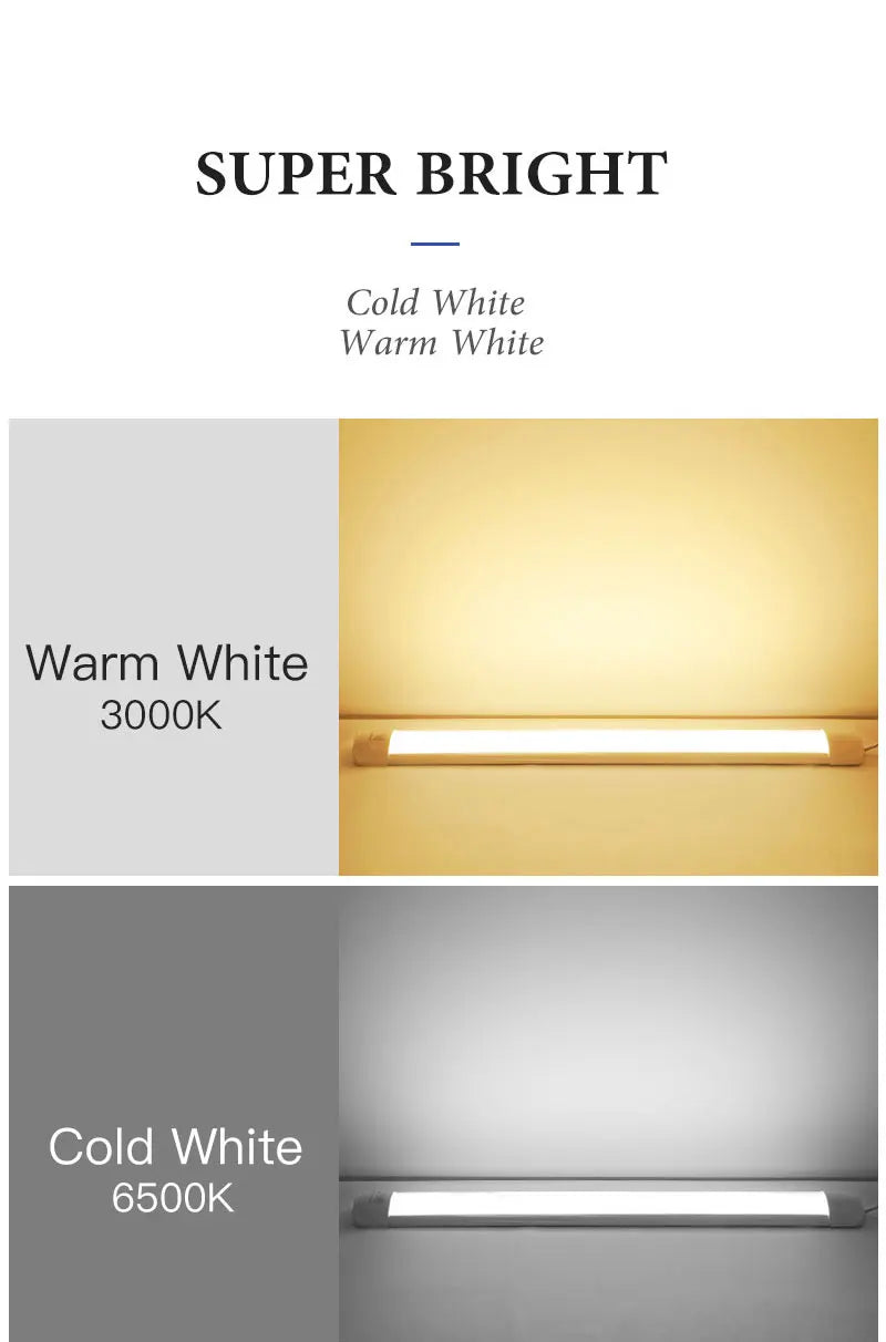 Led Tube Light 85-265V Led Bar Lamp Under Cabinets Lamp Tube Ceiling Wall Lamps Home Indoor Lighting Fixture For Kitchen Bedroom - GlowMart