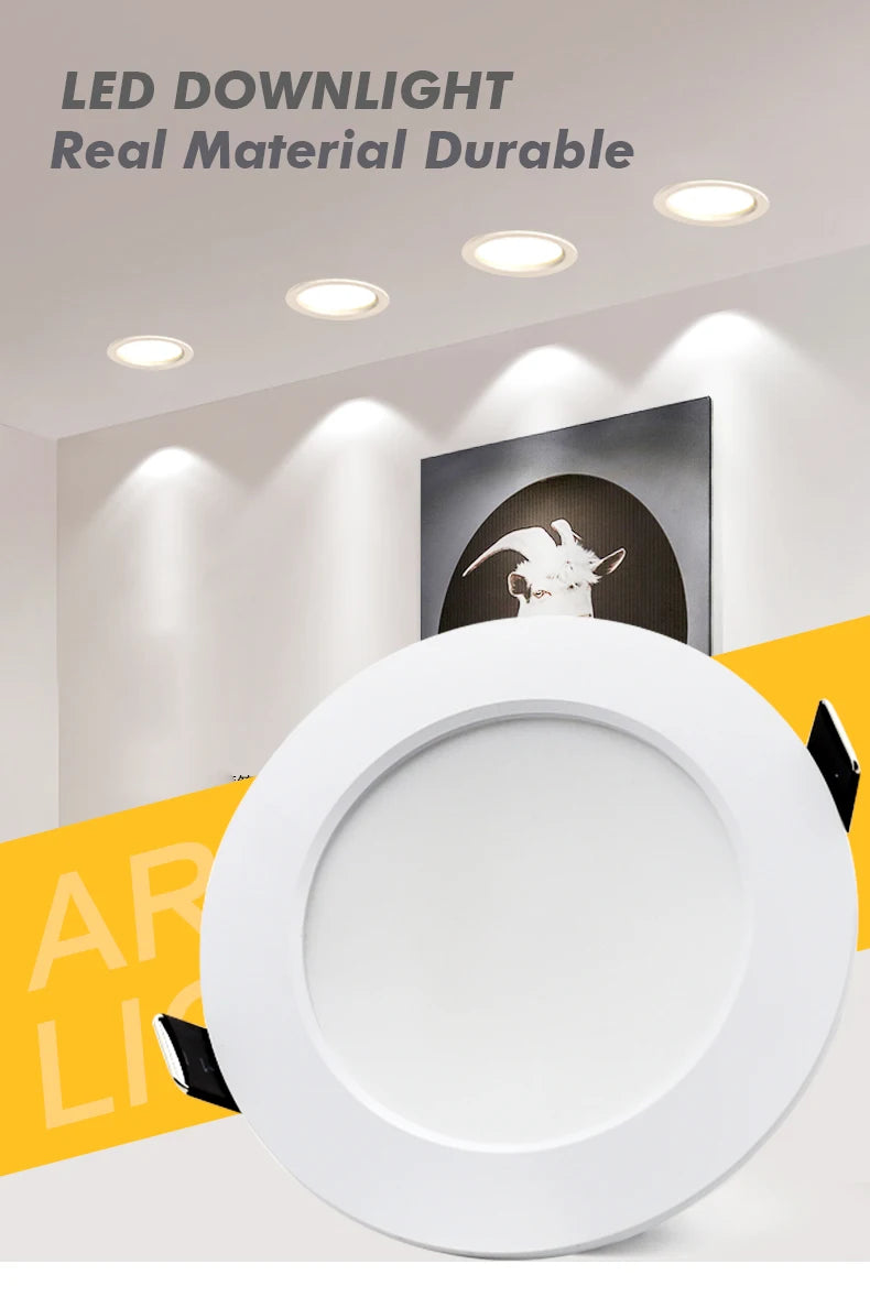 10Pcs/lot LED Downlight AC 220V 7W 9W 12W 15W 18W Round Recessed Light Waterproof Spot Lamp Down Light Kitchen LED Spot Light - GlowMart