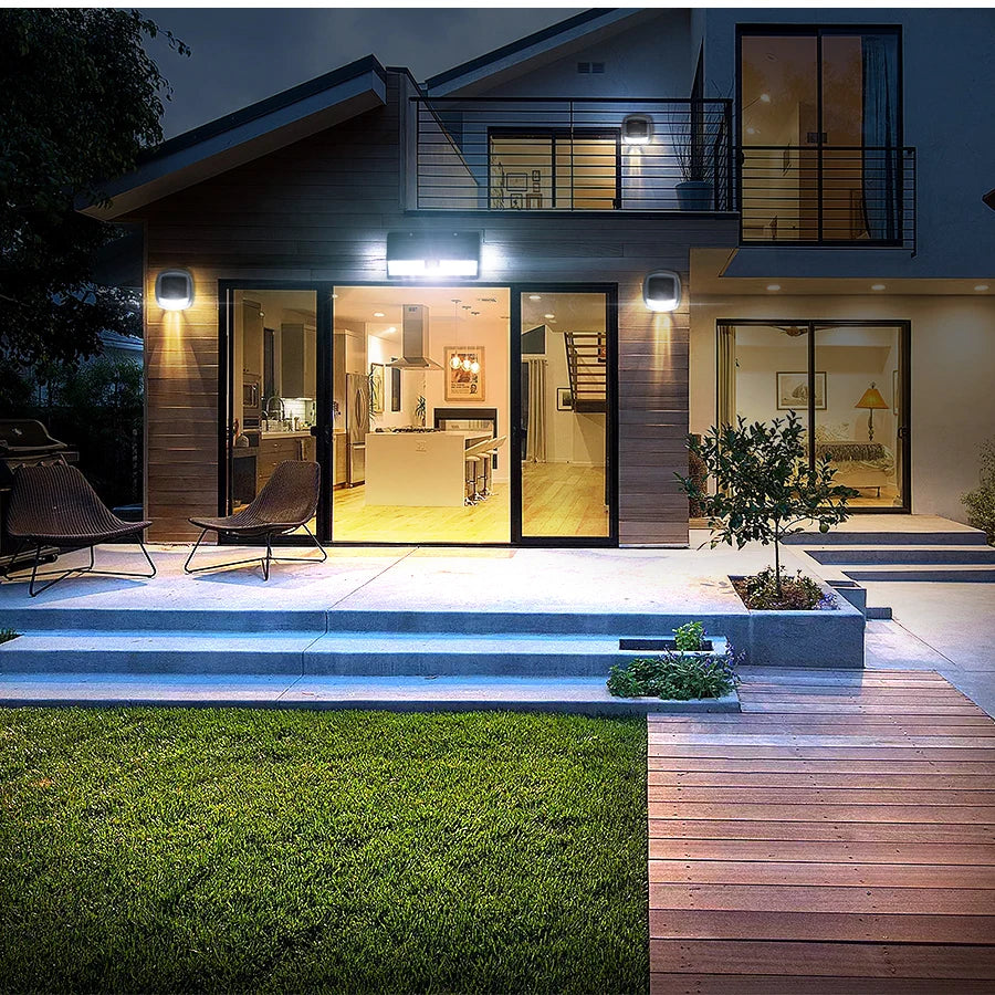 solar led light outdoor garden decoration 190led Lights With 4 working mode IP65 waterproof Solar Motion Sensor Wall Lamps - GlowMart