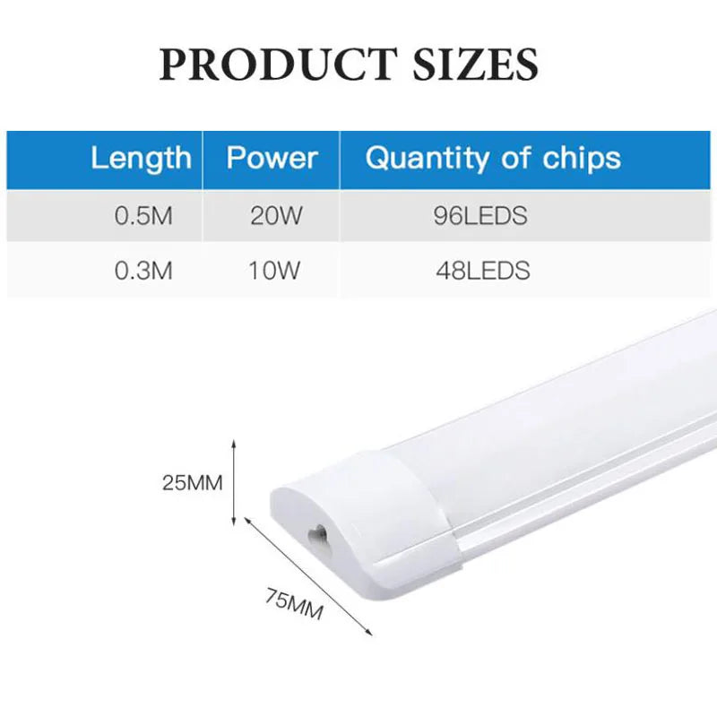 Led Tube Light 85-265V Led Bar Lamp Under Cabinets Lamp Tube Ceiling Wall Lamps Home Indoor Lighting Fixture For Kitchen Bedroom - GlowMart