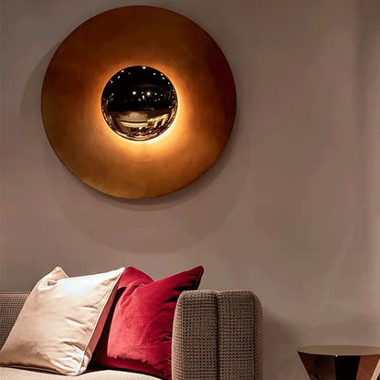 Indoor Modern Minimalist Designer LED Lamp Porch Bedroom Bedside Lighting Decoration Round Background Creative UFO Wall Sconces - GlowMart