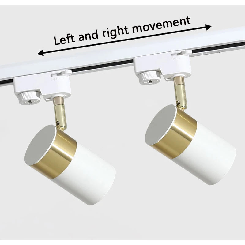 Led track ceiling lamp freely collocation spotlight home background wall living room clothing store guide rail slide track ceil - GlowMart