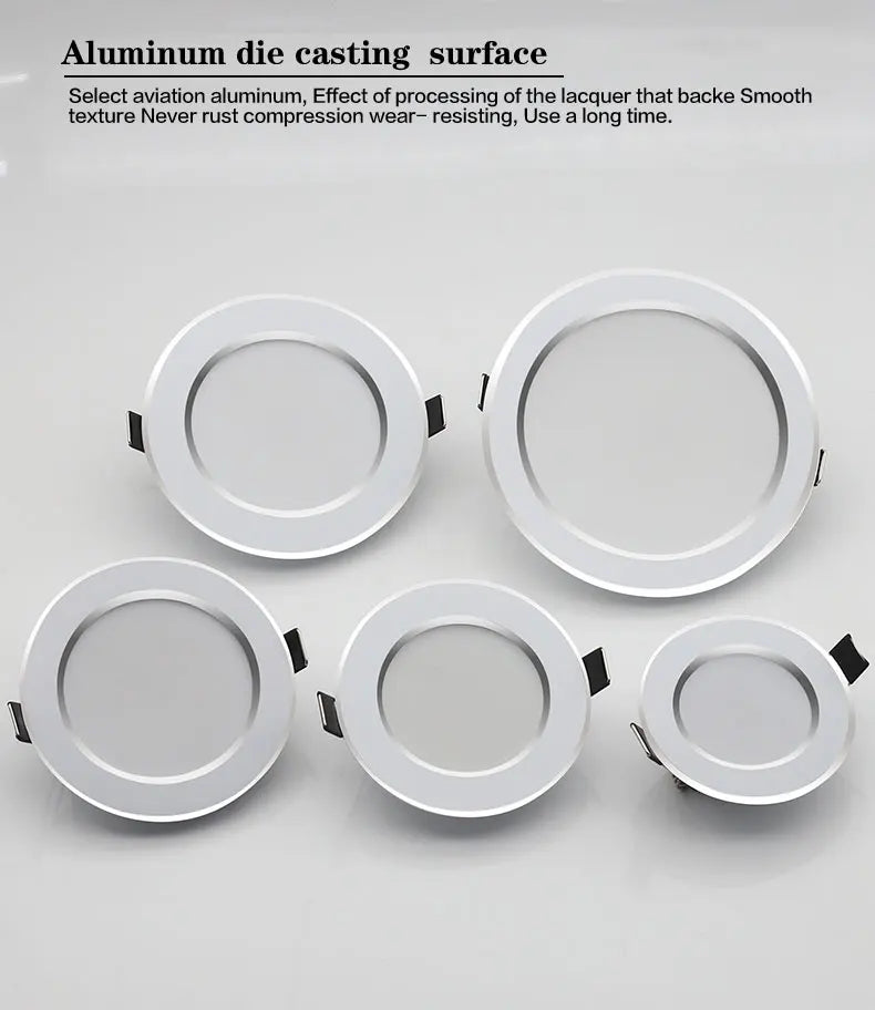 Waterproof Ceiling LED Downlight AC220V-240V Led Spot Light 18W 15W 12W 9W 7W Recess Lamp Round LED Recessed Downlight - GlowMart