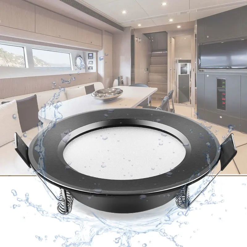 LED Downlight 220V Black Waterproof Ceiling Lamp 3w 5w 7w 9w12w15w 18W Aluminum Recessed Downlights Round Led Panel Light Indoor - GlowMart
