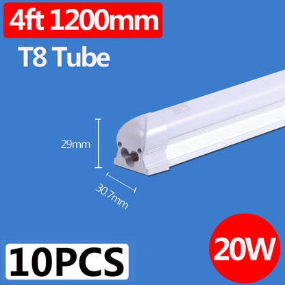 Led Lights Tube Home Lighting Kitchen Bedroom Garage Fixture t5/t8 Ceiling Linear Lamp Strip 220V Closet Cabinets 90/120cm Tube - GlowMart