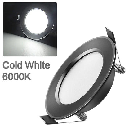 LED Downlight 220V Black Waterproof Ceiling Lamp 3w 5w 7w 9w12w15w 18W Aluminum Recessed Downlights Round Led Panel Light Indoor - GlowMart