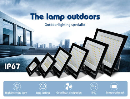 LED Flood Light 10W 20W 30W 50W 100W AC 220V Reflector Spotlight Street Light Wall Lamp IP67 Waterproof Outdoor Garden Lighting - GlowMart
