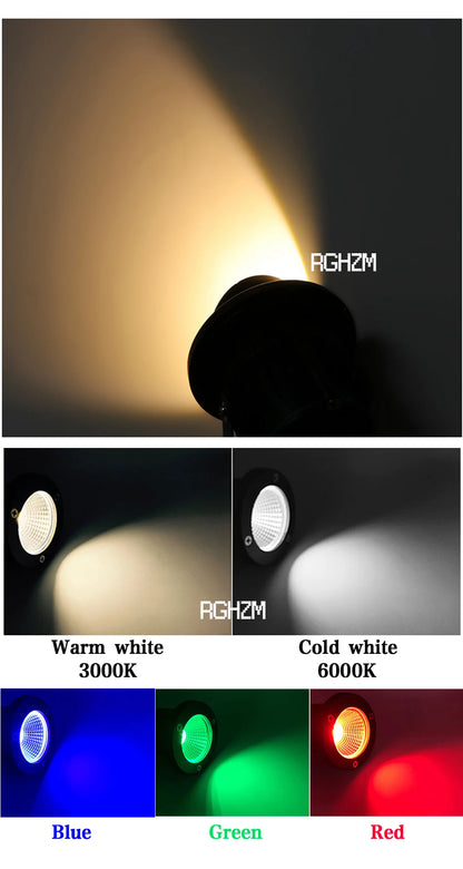 4pcs LED COB Garden Lights 3W 5W 7W 10W Outdoor Spike Lawn Lamp Street Waterproof Landscape Lighting DC12V Spotlights AC110V220V - GlowMart
