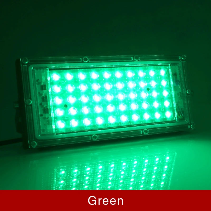 Led Flood Light 50W 220V Outdoor Floodlight IP65 Waterproof LED Street Lamp Cold/Warm white Red Green Blue RGB Spotlight - GlowMart