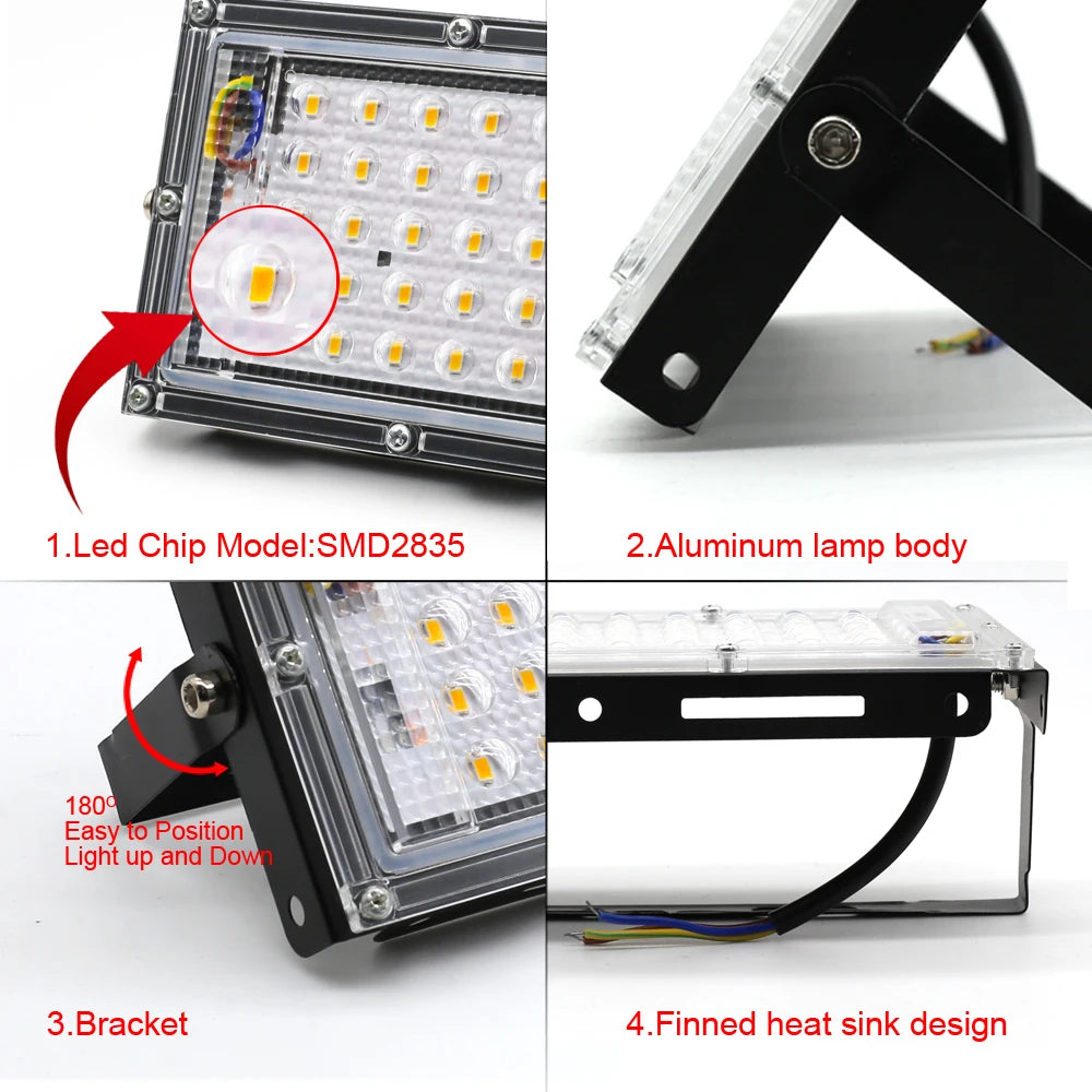 Outdoor LED Flood Light 50W 100W 150W 220V Waterproof Floodlight Indoor LED Spot Light Exterior Street Lamps Landscape Spotlight - GlowMart