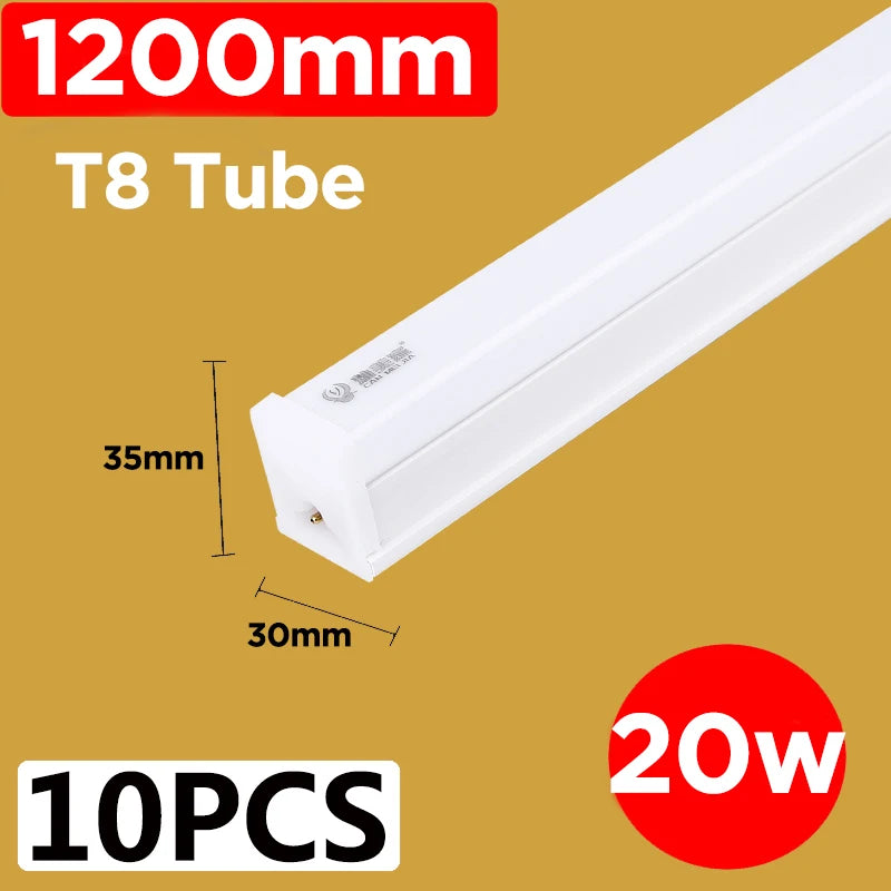Led Lights Tube Home Lighting Kitchen Bedroom Garage Fixture t5/t8 Ceiling Linear Lamp Strip 220V Closet Cabinets 90/120cm Tube - GlowMart