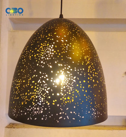 Vintage Pendant Lamp Black Iron Etching Lampshade Bar/Teahouse/Restaurant Indoor Lighting American Creative E27 Pendant Lights - GlowMart