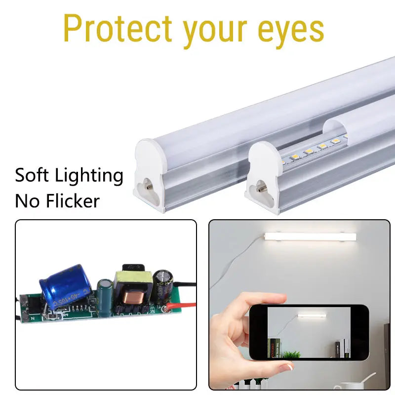 T5 Led Tube Light 0.3m 1ft 2835 SMD Strip Bar 220V 230V 240V Nature White 4000K Red Ice Blue Green Pink Yellow Cool White 6500K - GlowMart