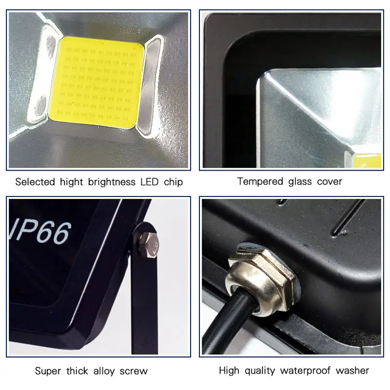 Led Floodlight 10W 20W 30W Outdoor Spotlight Flood Light AC 220V 230V Waterproof IP66 IP65 Professional Lighting Lamp - GlowMart