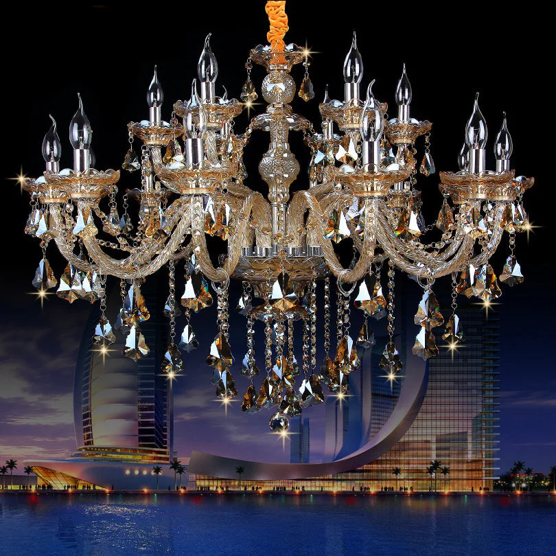 New Luxury Led Crystal Chandelier K9 Large 6/8/10/15/18/24 Arms Living Room Modern Lustres De Lamps for Bedroom Lighting