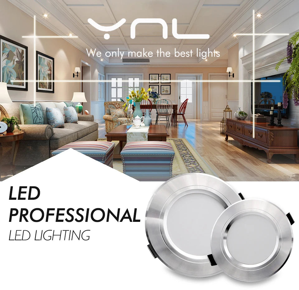 Led Downlight 220v 18W 15W 12W Ceiling Light 9W 5W Recessed Down light Round Led Panel Light Spotlight Indoor Lighting - GlowMart