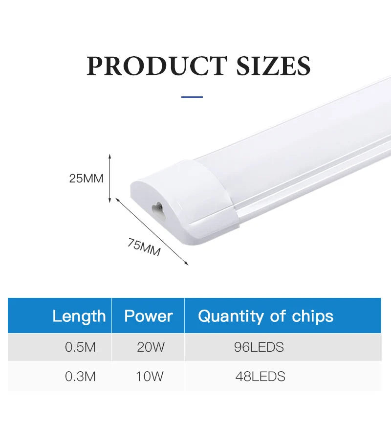 LED Tube Lights Cabinet Light 110V 220V LED Lamps Ceiling Bar Lights Wall Lamp LED Tubo Light Kitchen Workshop Lamp Night Light - GlowMart