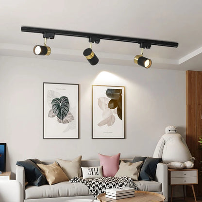 Led track ceiling lamp freely collocation spotlight home background wall living room clothing store guide rail slide track ceil - GlowMart