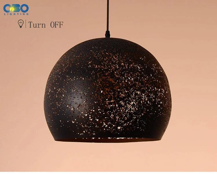 Vintage Pendant Lamp Black Iron Etching Lampshade Bar/Teahouse/Restaurant Indoor Lighting American Creative E27 Pendant Lights - GlowMart