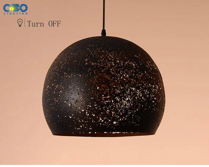 Vintage Pendant Lamp Black Iron Etching Lampshade Bar/Teahouse/Restaurant Indoor Lighting American Creative E27 Pendant Lights - GlowMart