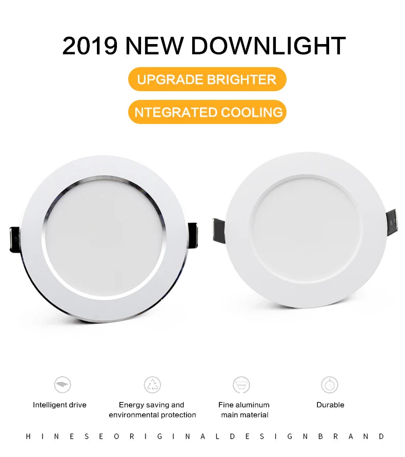10Pcs/lot LED Downlight AC 220V 7W 9W 12W 15W 18W Round Recessed Light Waterproof Spot Lamp Down Light Kitchen LED Spot Light - GlowMart