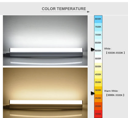 T5 T8 fluorescent lamp LED lamp 30cm 60cm 6w 10W cold white light 110V 220V LED lamp integration, kitchen lighting - GlowMart