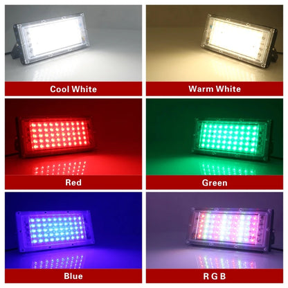 Led Flood Light 50W 220V Outdoor Floodlight IP65 Waterproof LED Street Lamp Cold/Warm white Red Green Blue RGB Spotlight - GlowMart