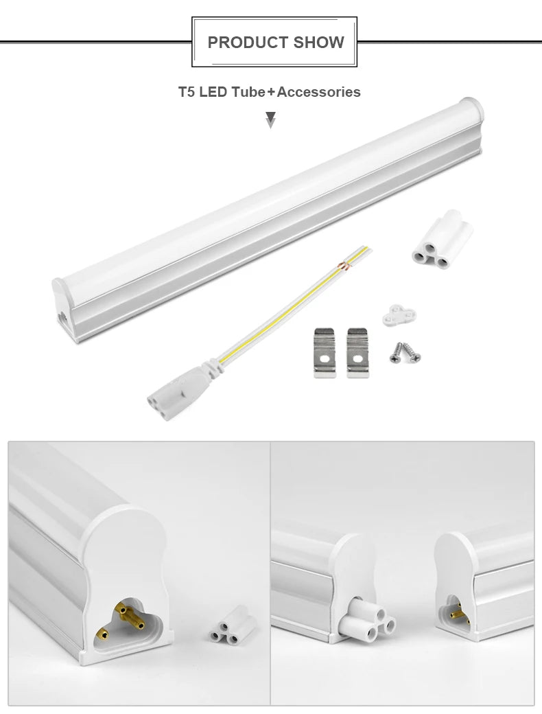 T5 T8 fluorescent lamp LED lamp 30cm 60cm 6w 10W cold white light 110V 220V LED lamp integration, kitchen lighting - GlowMart