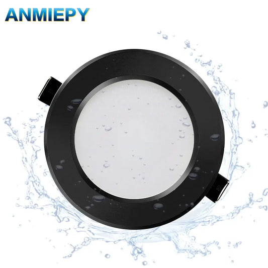 LED Downlight 220V Black Waterproof Ceiling Lamp 3w 5w 7w 9w12w15w 18W Aluminum Recessed Downlights Round Led Panel Light Indoor - GlowMart