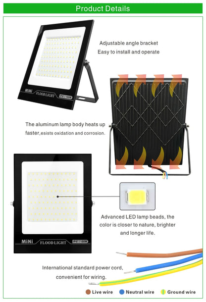Led Flood Light 10W 20W 30W 50W 100W 150W Reflector Led IP67 Waterproof Floodlight Outdoor Spotlight Lighting Street Garden Lamp - GlowMart