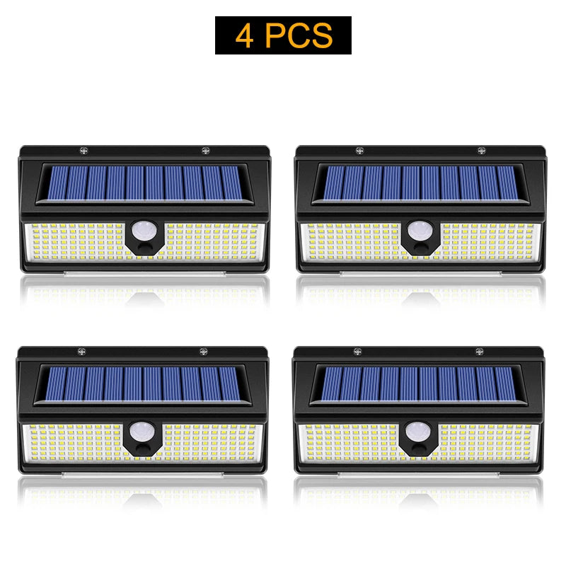 solar led light outdoor garden decoration 190led Lights With 4 working mode IP65 waterproof Solar Motion Sensor Wall Lamps - GlowMart