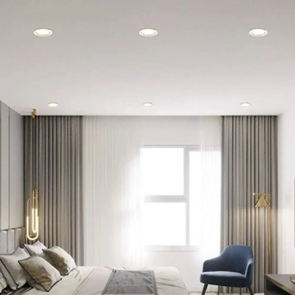 Durable Recessed LED Downlight Tricolor Dimmable Spot Light Down Lights Anti Glare 5W 7W Ceiling Spot Lights Indoor - GlowMart