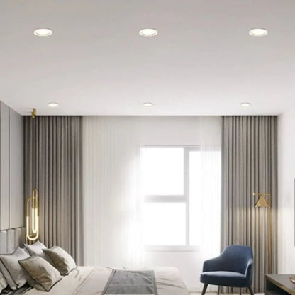 Durable Recessed LED Downlight Tricolor Dimmable Spot Light Down Lights Anti Glare 5W 7W Ceiling Spot Lights Indoor - GlowMart