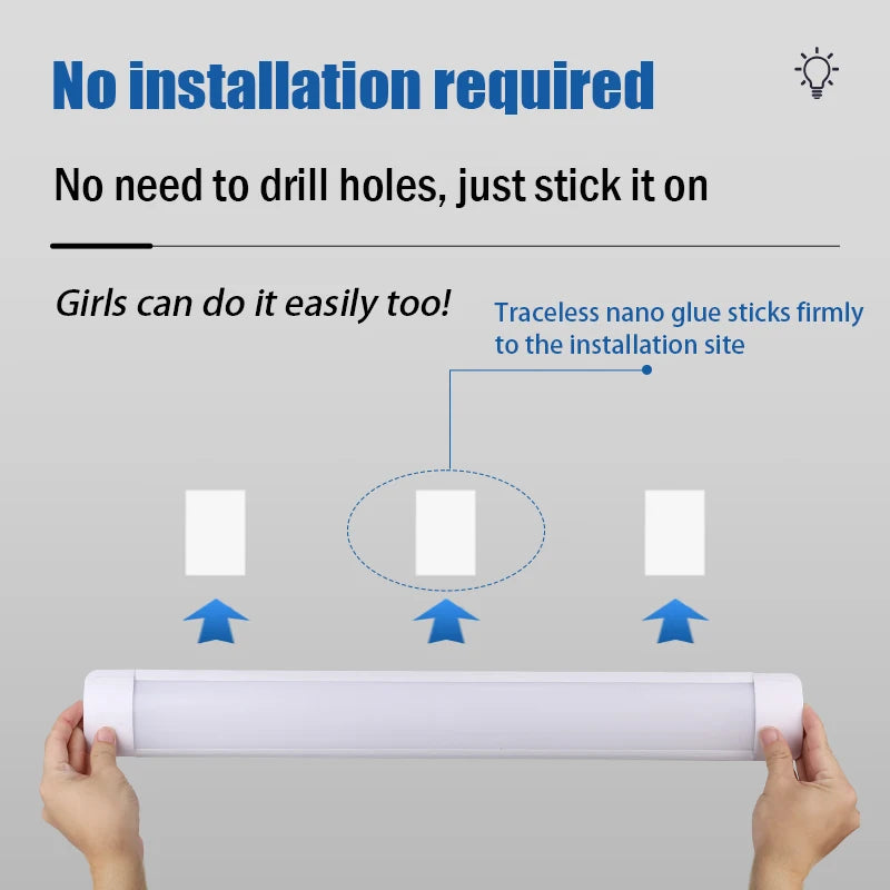 LED Light Tube Direct Plug-in Light Tube 110V 220V LED Lamp Tube Desk Work Study Shop Garage Warehouse Kitchen Cabinet Lighting - GlowMart