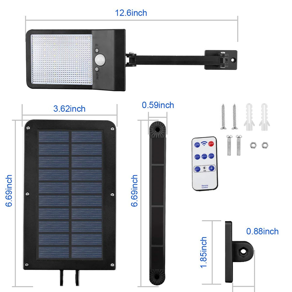 Solar Street Lights Outdoor Solar Lamp With Motion Sensor Security Lighting for Garden Patio Path Yard 3 Light Mode Waterproof - GlowMart