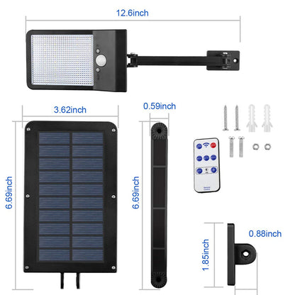 Solar Street Lights Outdoor Solar Lamp With Motion Sensor Security Lighting for Garden Patio Path Yard 3 Light Mode Waterproof - GlowMart