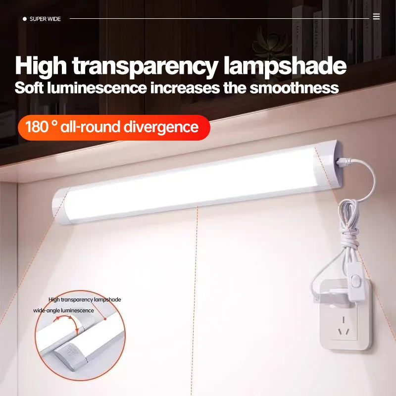 Led 220V Tube Light Room Strip With Cable Tube Lights Fixture For Home Bedroom Kitchen Cabinet Lighting indoor Lamp - GlowMart