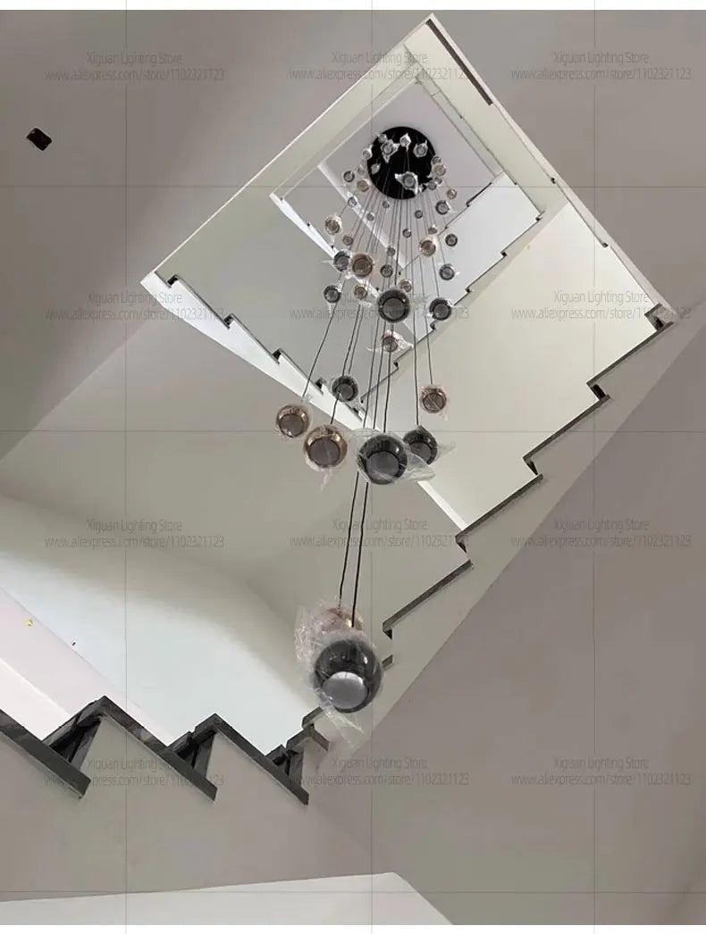 Modern Home decor Led Lights Pendant Light Lamps Chandeliers For Living Room Hanging Light Indoor Lighting LED Stair Chandelier - GlowMart