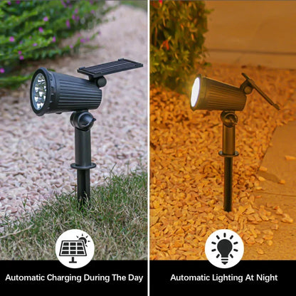 9 Led Solar Spot Lights Outdoor Rgb Solar Landscape Lights Ip65 Waterproof Brightness Adjustable For Garden Yard Palm Trees - GlowMart