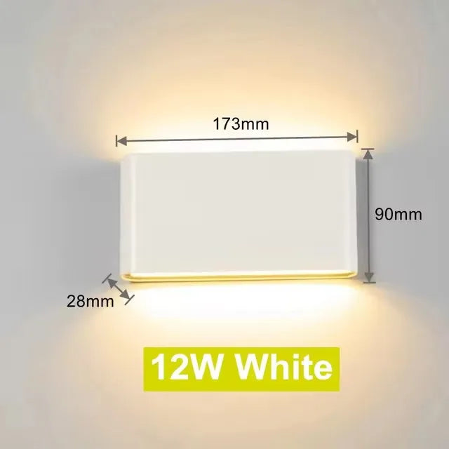 Modern Waterproof outdoor 12W LED wall lamp IP65 Aluminum UP and Down Wall Light Garden porch Sconce Decoration Light 110V 220V - GlowMart