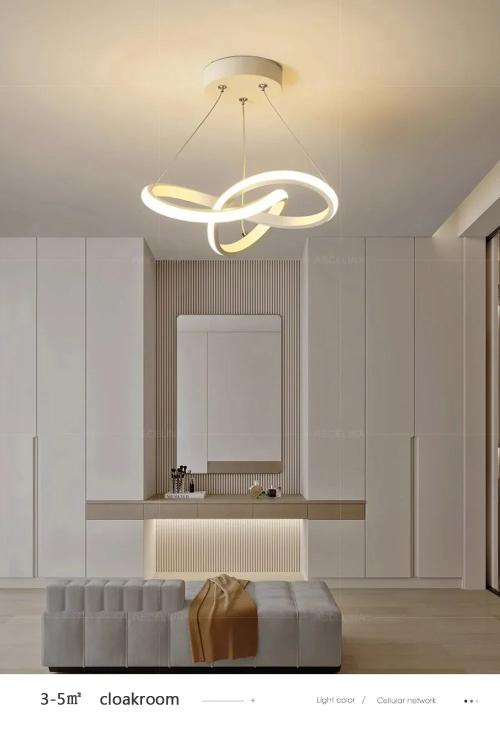 DARHYN Modern LED Pendant Light Creative Hanging Light Irregular Streamlined Design Suitable For Indoor Lighting In Restaurants - GlowMart