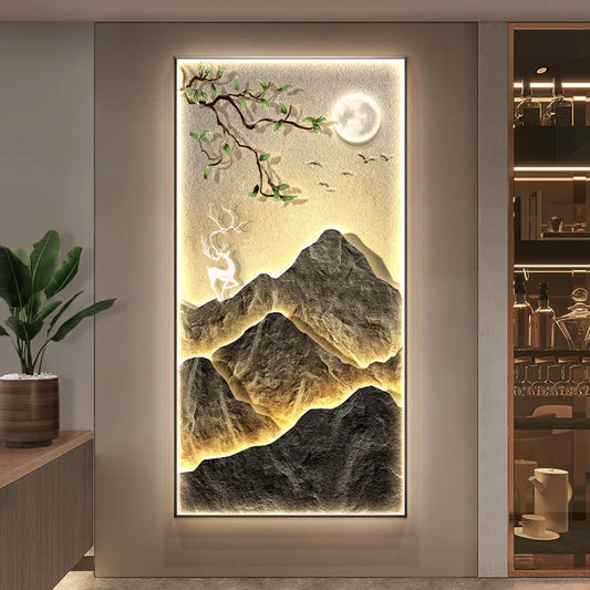 Modern Mountain  Interior Painting Led Wall Hanging Lamp For Living Room Lights Kitchen Porch Aisle Dining Room Home Decoration