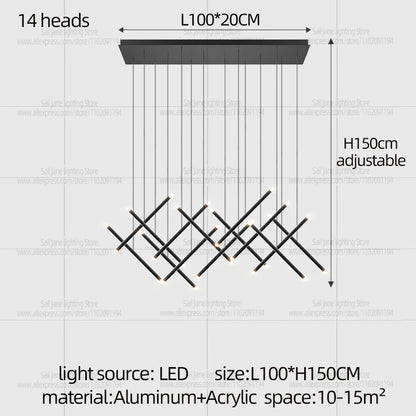 Nordic Pendant Light Modern Living Room Dining Table Lighting Lounge Hanging Restaurant Attic Chandelier Bedroom Ceiling Lamp - GlowMart