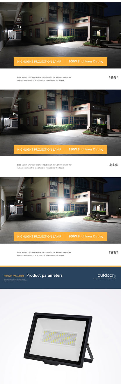 LED Flood Light 10W 20W 30W 50W 100W 150W 200W LED Spotlight Outdoor IP67 Waterproof LED Projector Garden Square Street Light - GlowMart
